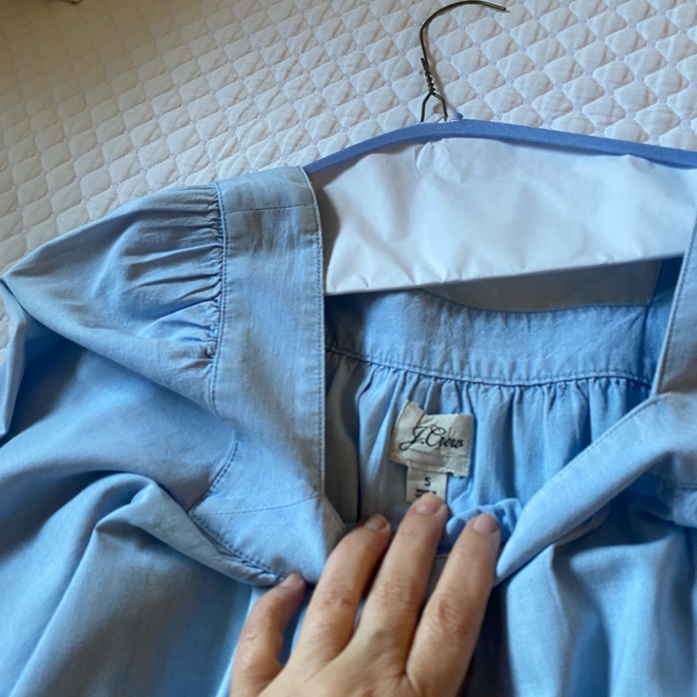 J. Crew Light Blue Long Sleeve Midi Dress - Picture 4 of 5